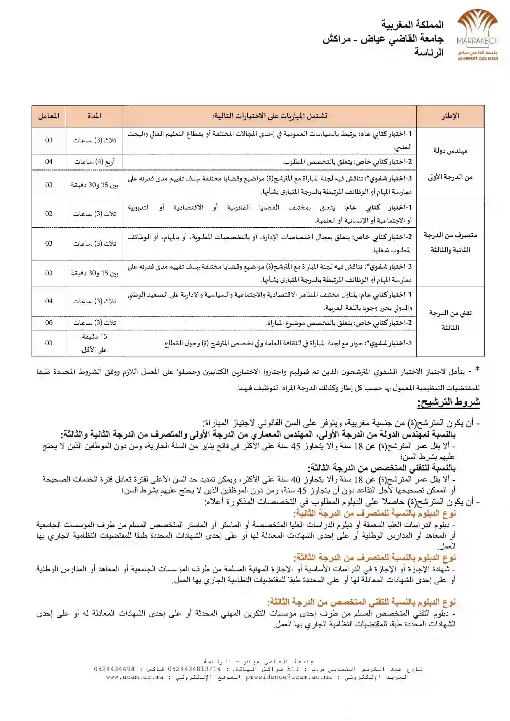 21 Postes à l’Université Cadi Ayyad – 2025 2